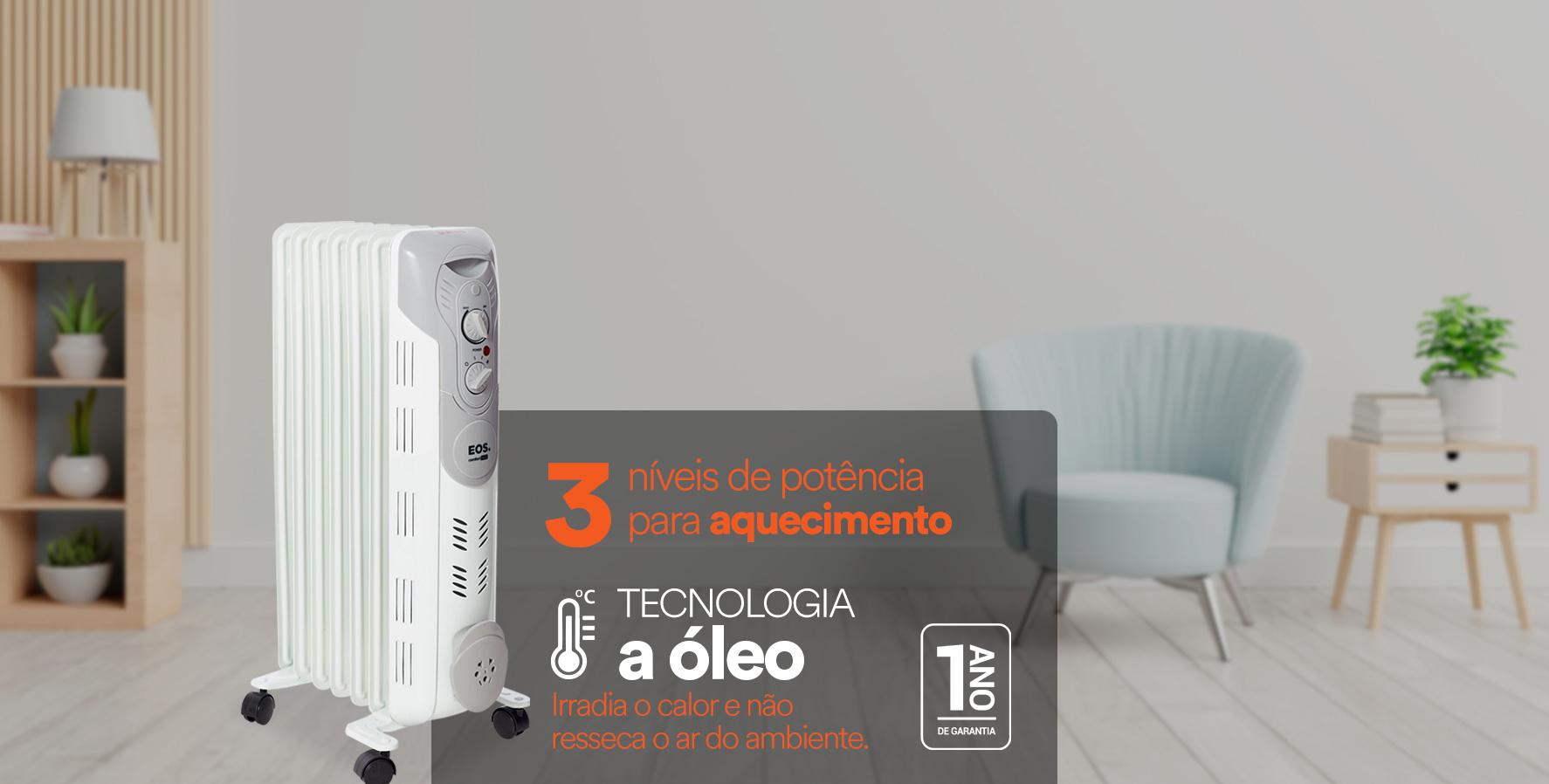 Aquecedor Elétrico a Óleo EOS Comfort Heat Branco 1500W EAQ01O