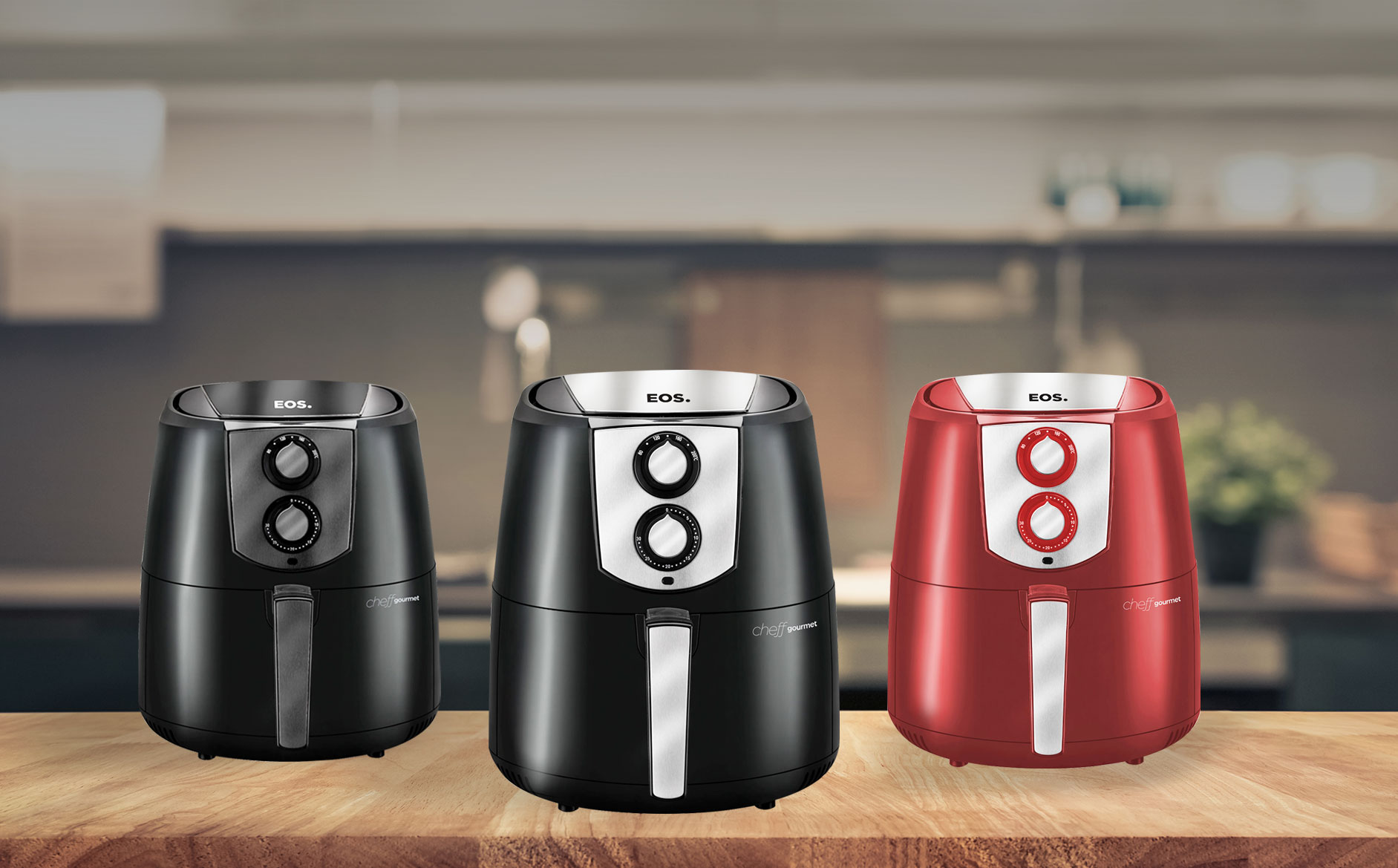 Fritadeira Air Fryer EOS 4,2L Sem Óleo Chef Gourmet EAF42T / EAF42P / EAF42V