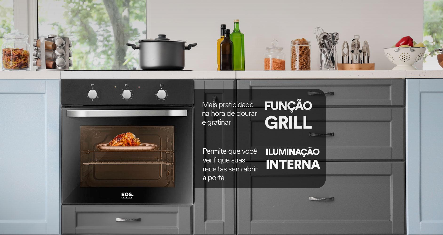 Forno Elétrico de Embutir EOS 65 Preto EFE65EP