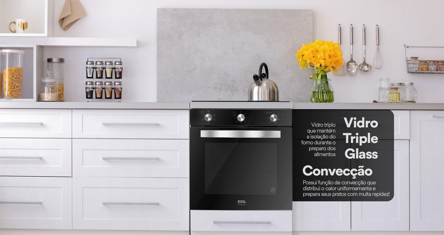 Forno Elétrico de Embutir EOS 72L Preto EFE72EP