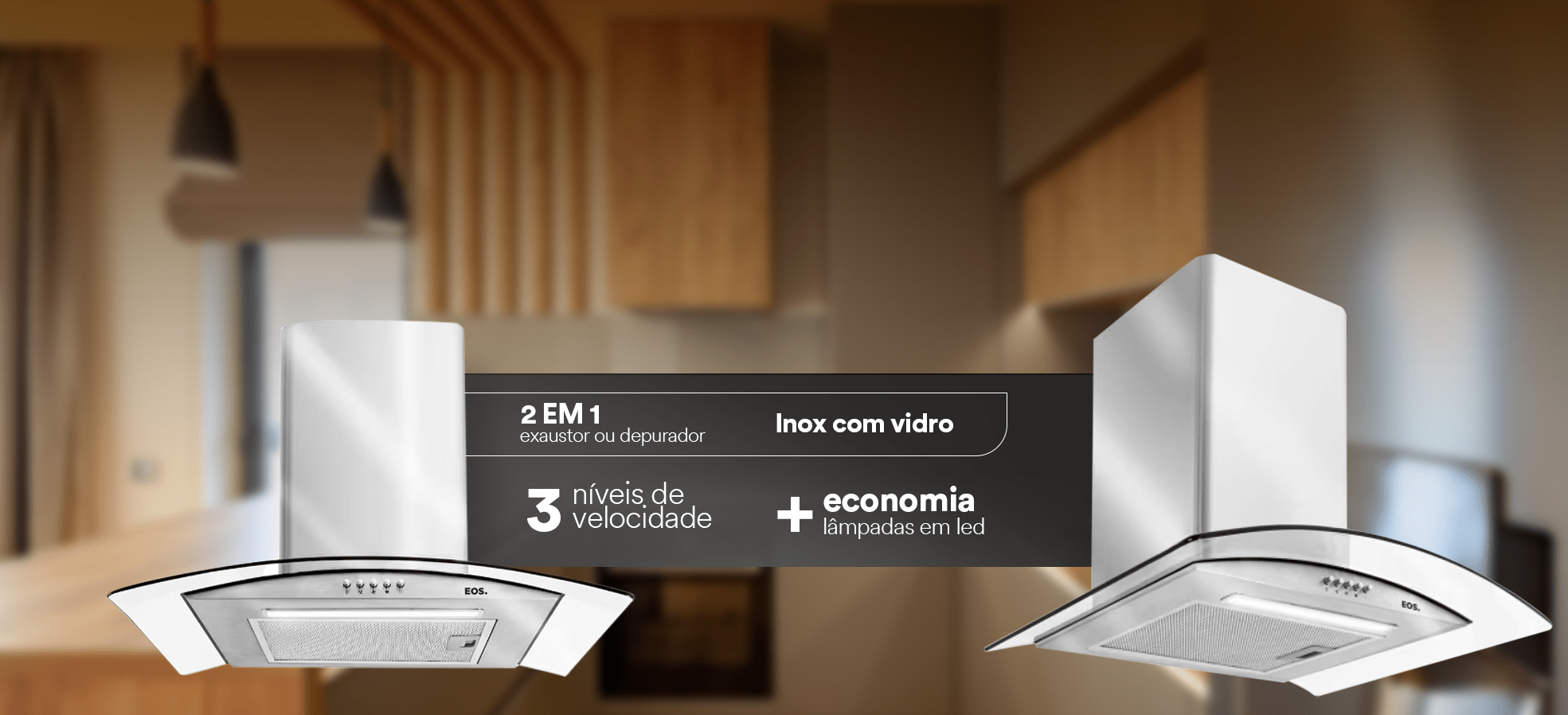 Coifa e Depurador de Parede EOS Cheff Gourmet ECO60PV e ECO90PV