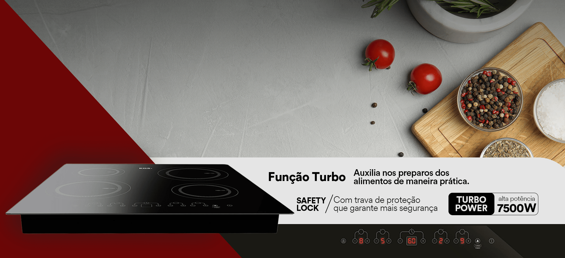 Cooktop de Indução 4 Bocas EOS Cheff Gourmet ECI04EP