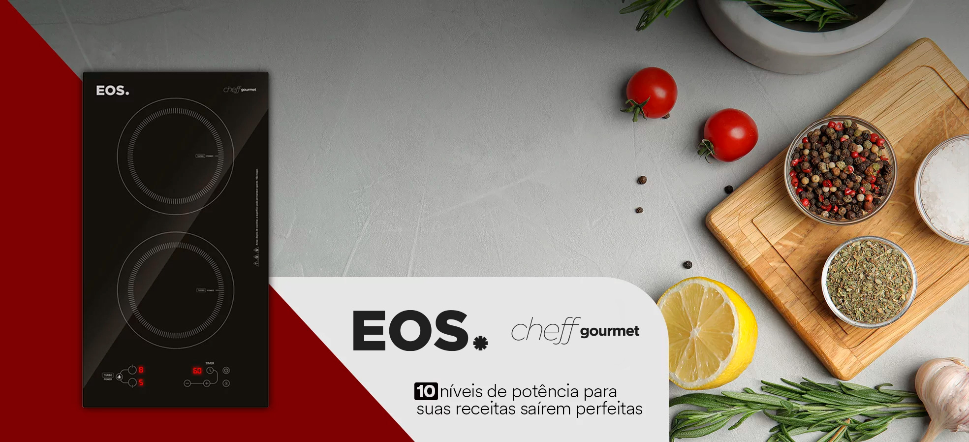 Cooktop de Indução 2 Bocas EOS Cheff Gourmet ECI02EP