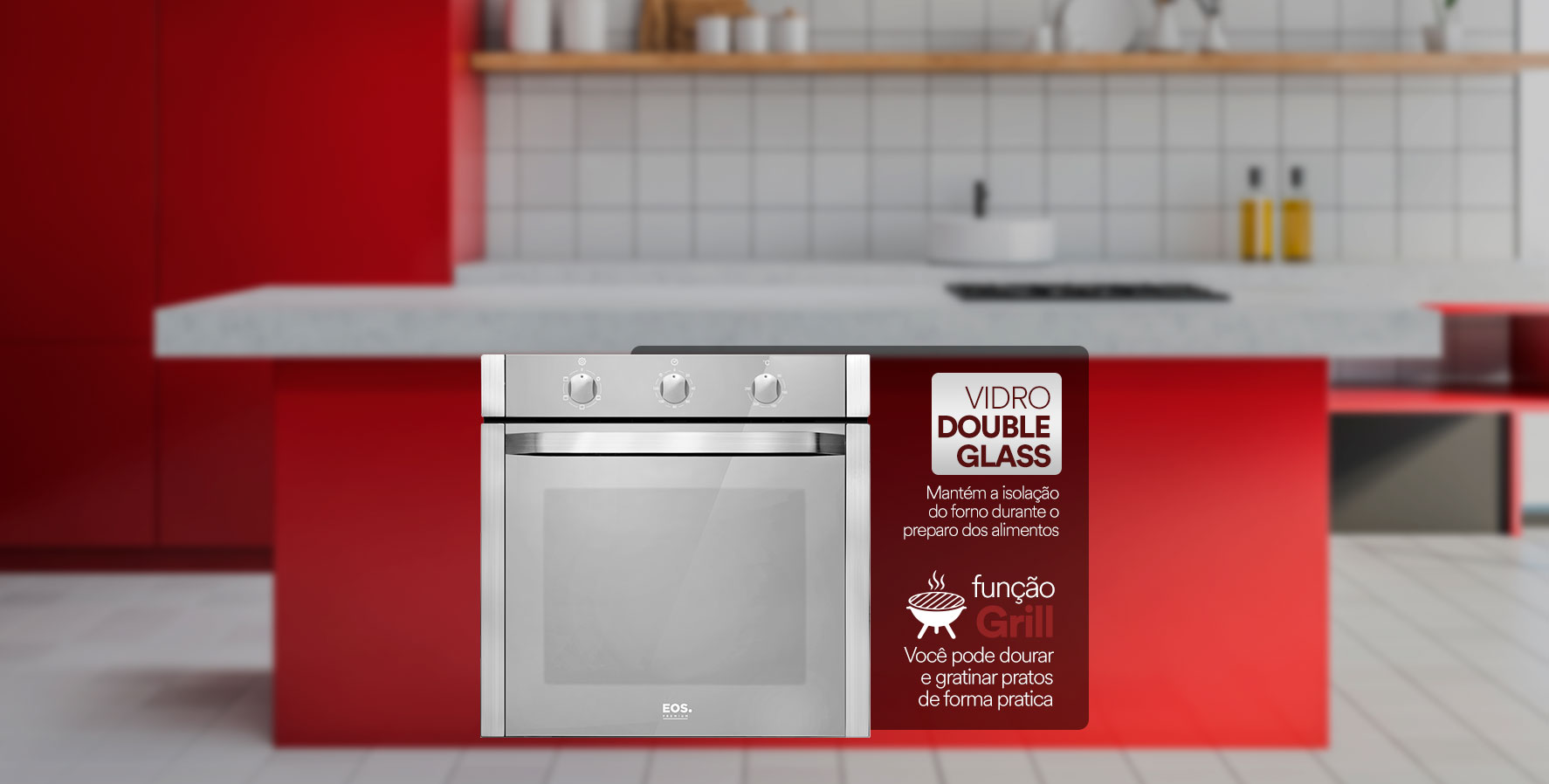 Forno Elétrico de Embutir EOS 65L Espelhado EFE65EE