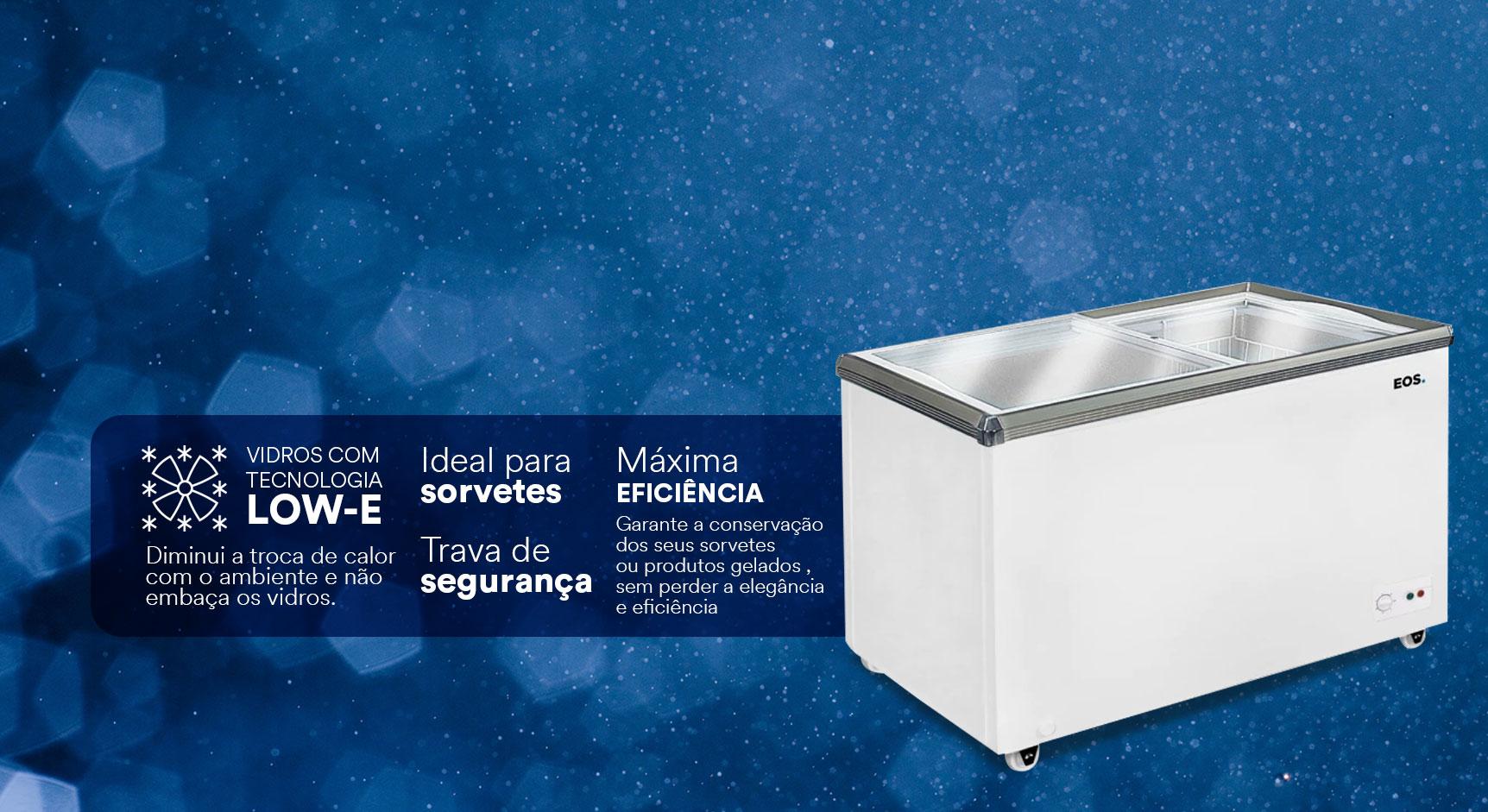 Freezer Expositor Horizontal EOS EcoGelo 320 Litros Dupla Ação EEH400XX