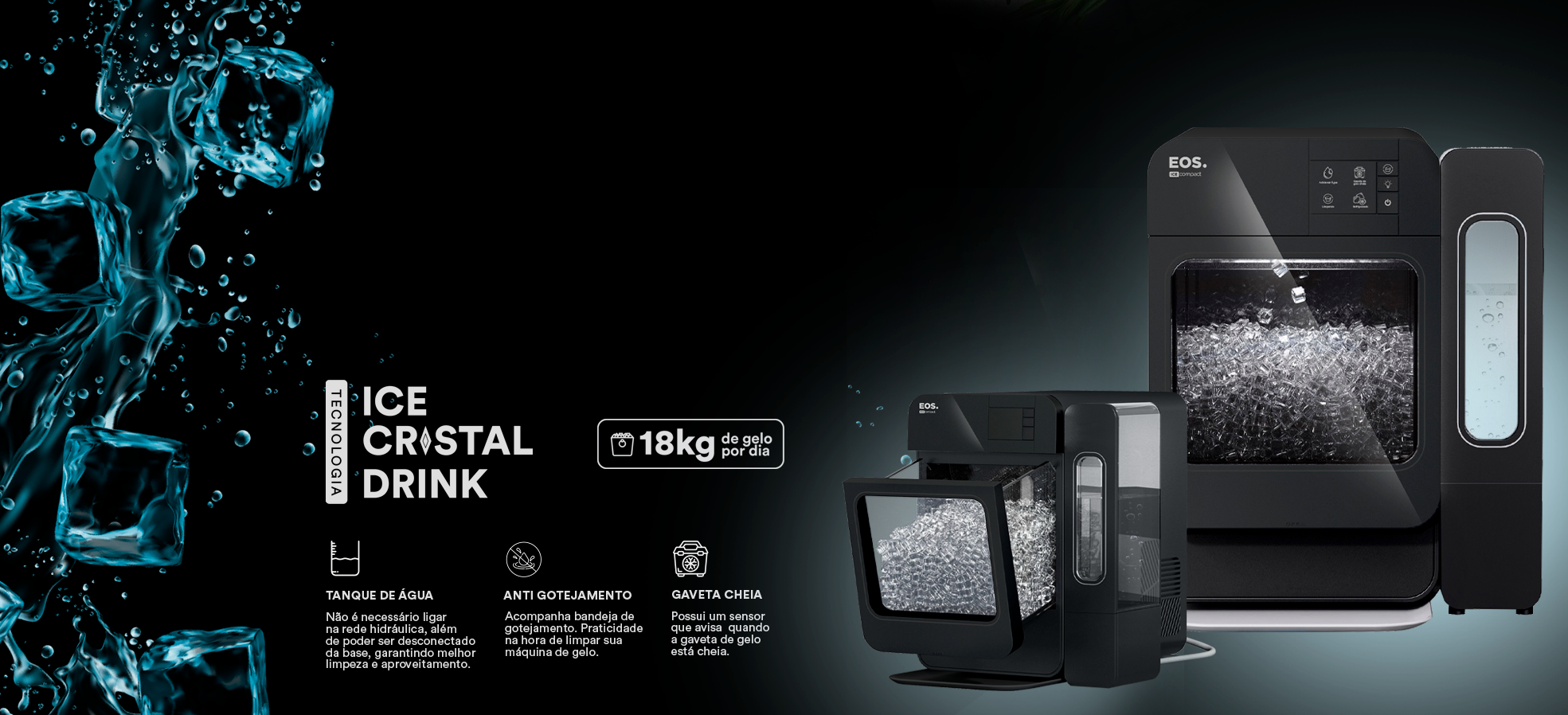 Máquina De Gelo Eos Ice Cristal Drink EMG03