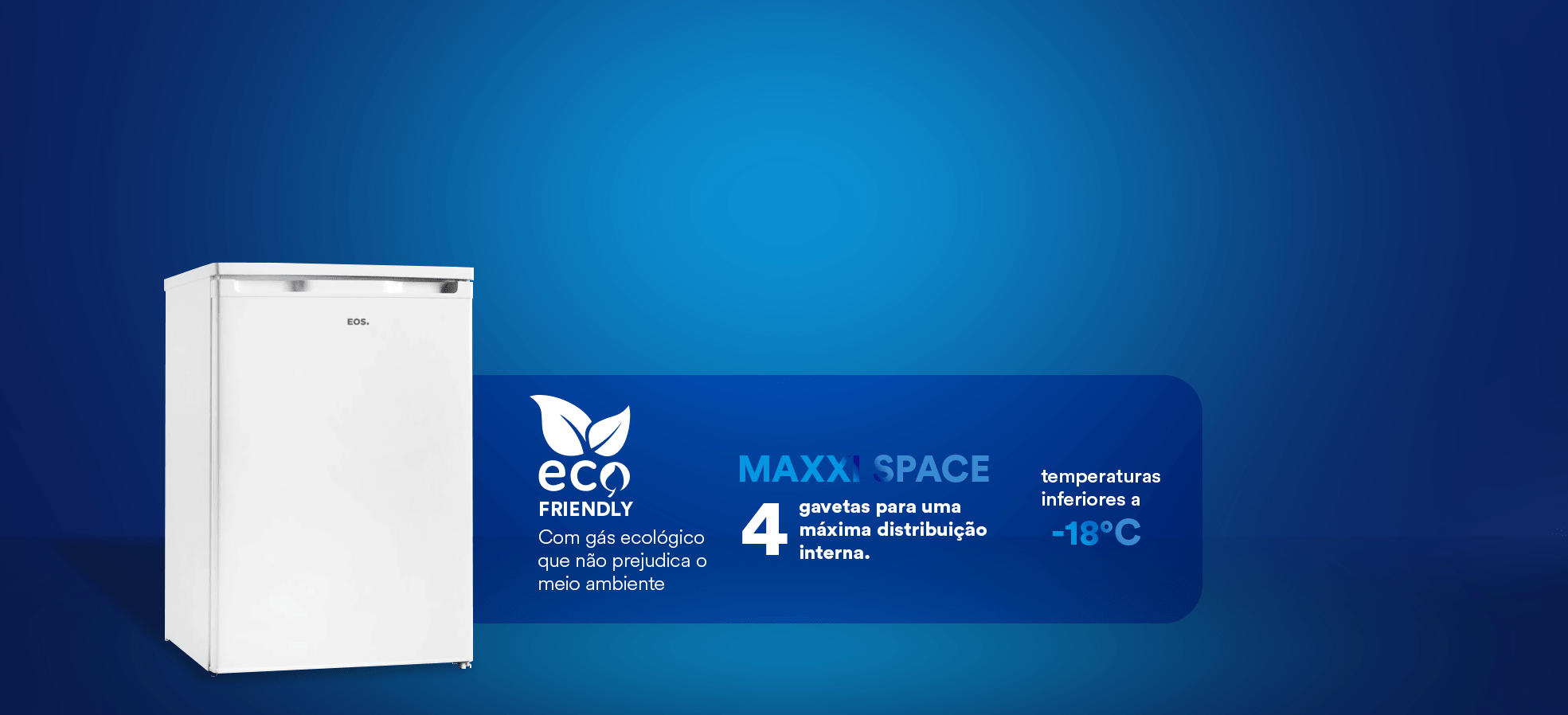 Freezer Vertical EOS EcoGelo 85 Litros EFV100