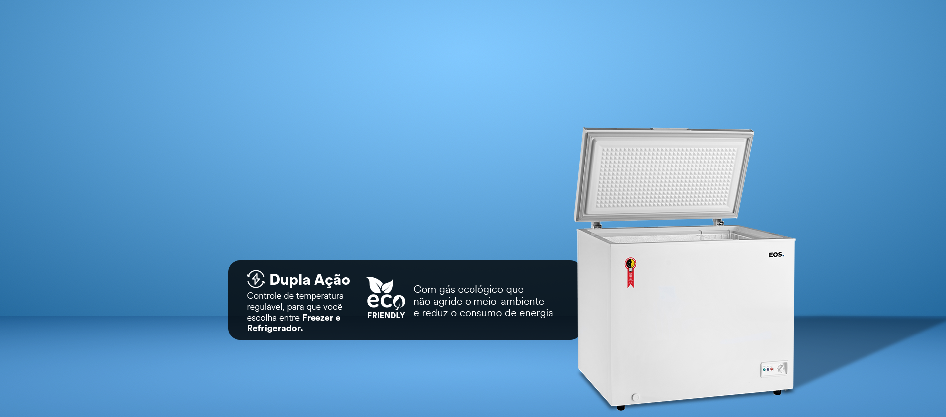 Freezer e Conservador Horizontal EOS EcoGelo 192 Litros EFH250X