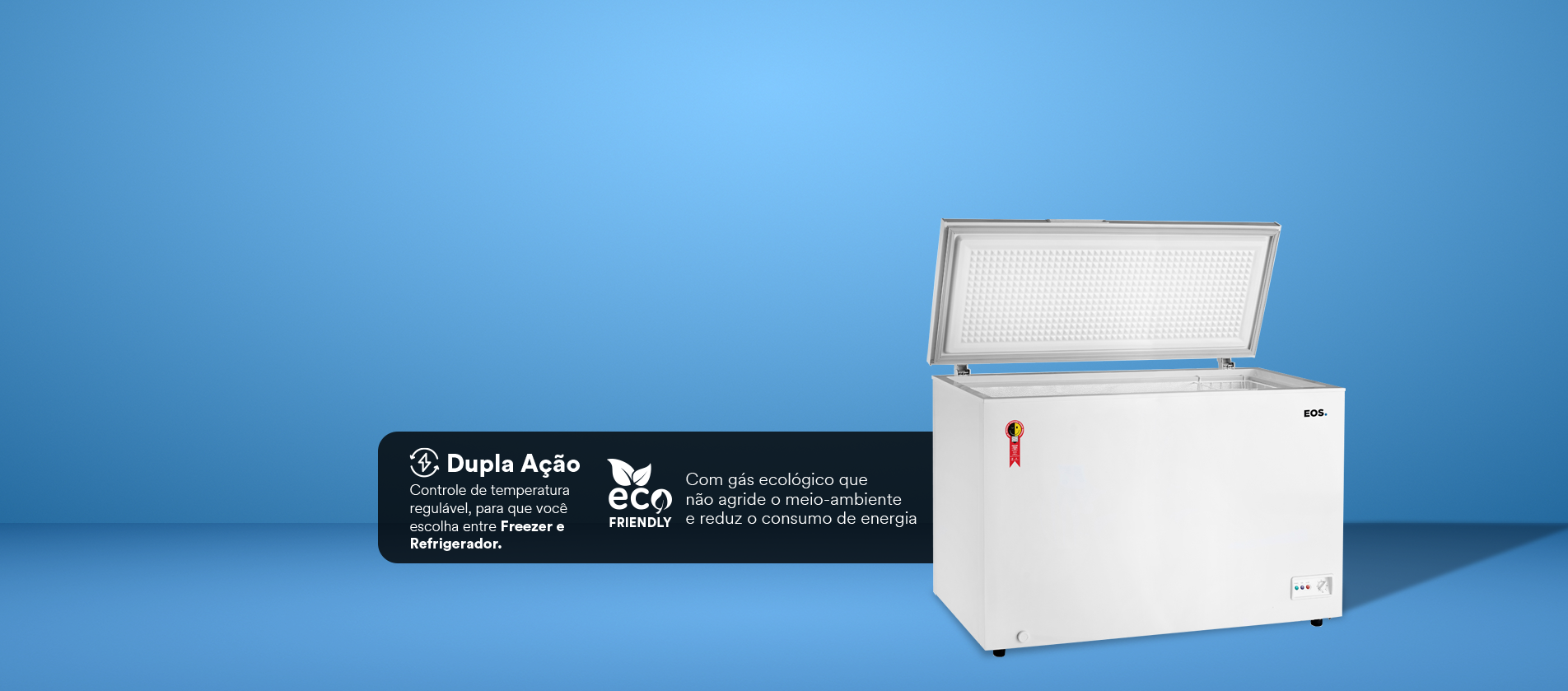 Freezer e Conservador Horizontal EOS EcoGelo 282 Litros EFH350X