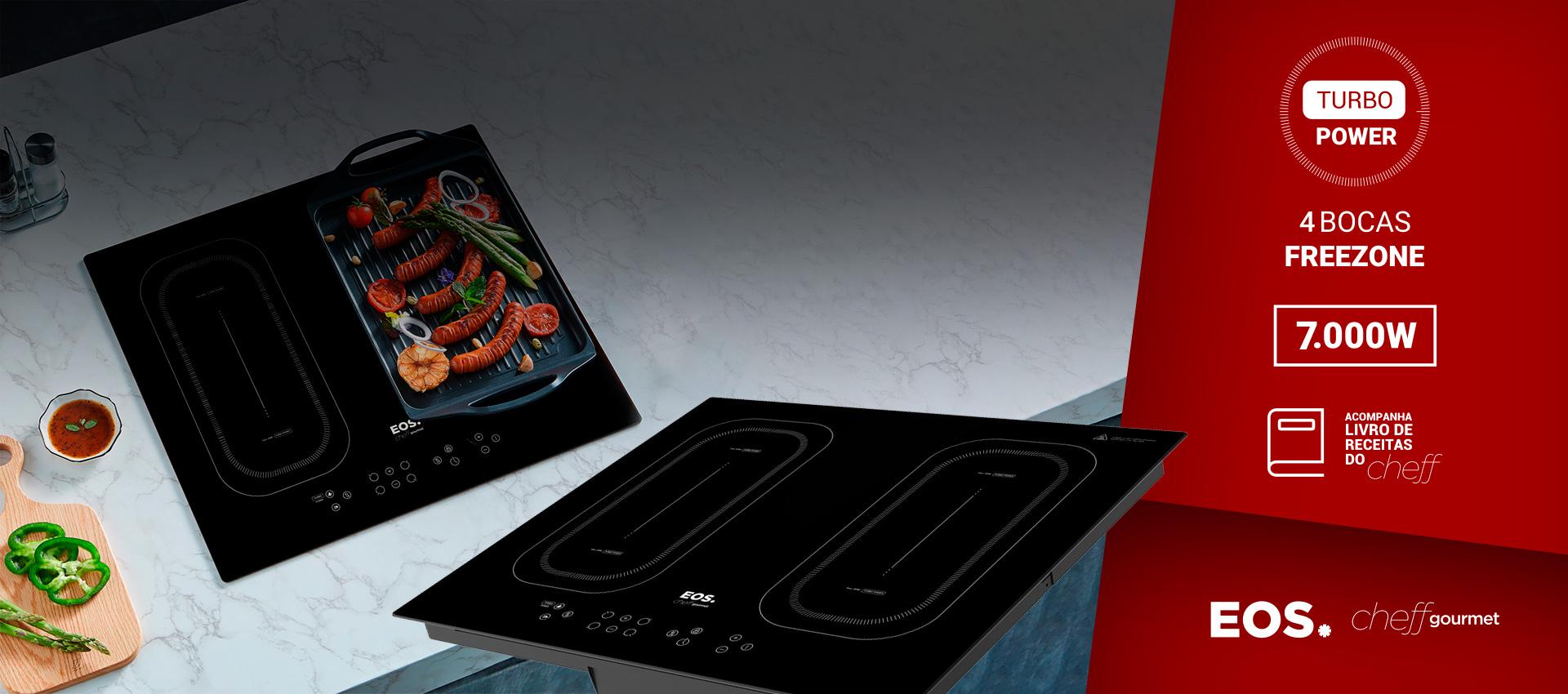 Cooktop de Indução 4 Bocas EOS Freezone 7000W ECI04EPTF 220V