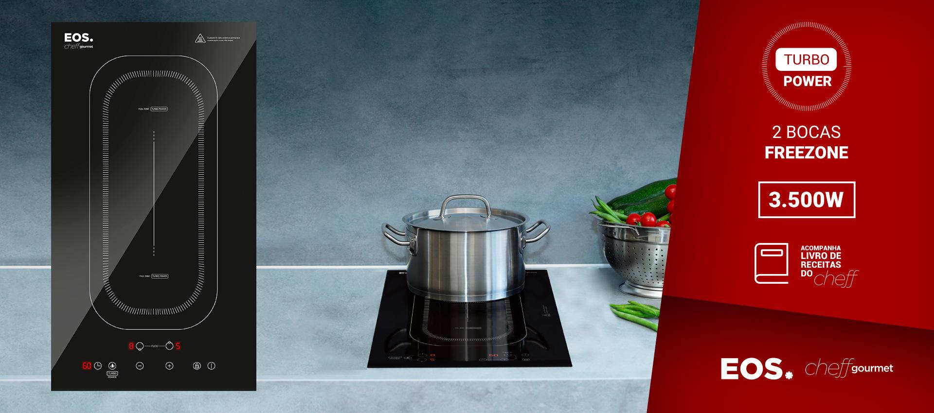 Cooktop de Indução 2 Bocas EOS Freezone 3500W ECI02EPF 220V