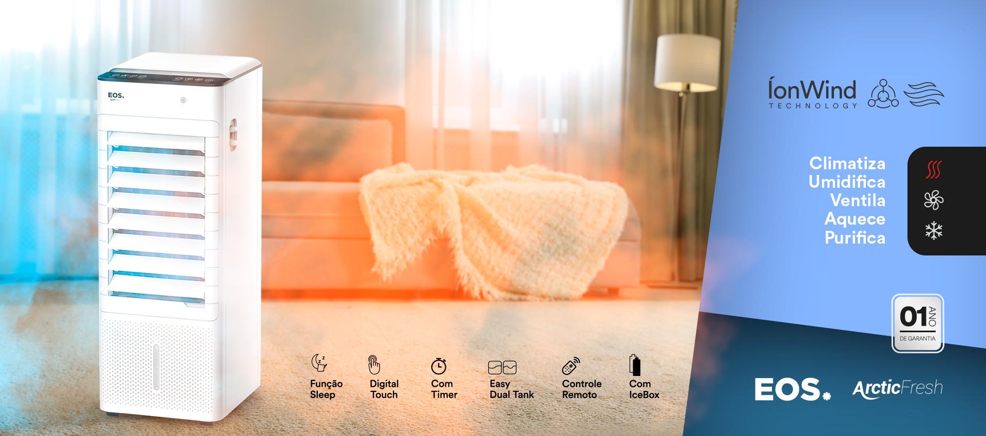 Climatizador de Ar EOS 7 Litros 5 em 1 Quente e Frio Artic Fresch ECL70Q