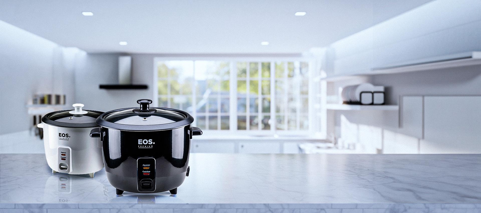 Panela Elétrica de Arroz 8 Xícaras EOS Premium Pratic Tampa de Vidro EPA08P | EPA08B
